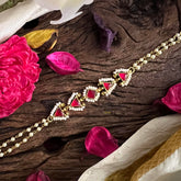 Red Kundan Jadau Rakhi-Rakshabandhan-Pearl-G12964
